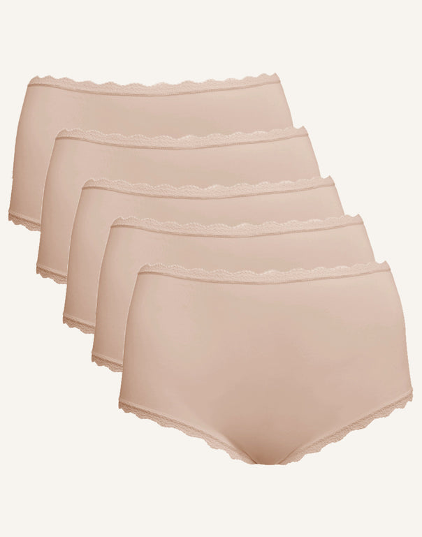 High Panty Set 5x Basic Cappuccino 