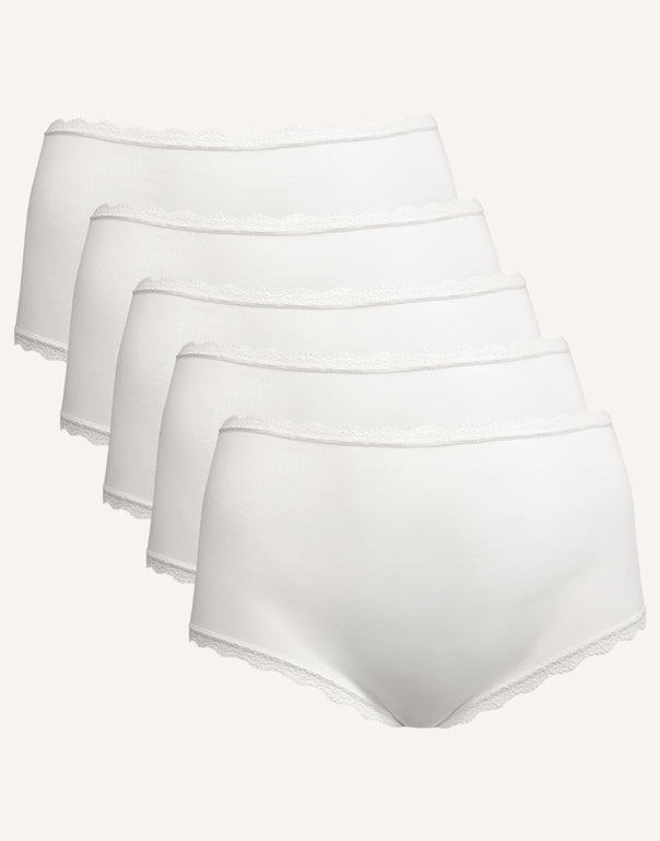 High-Panty-Set 5x "Basic" ivory