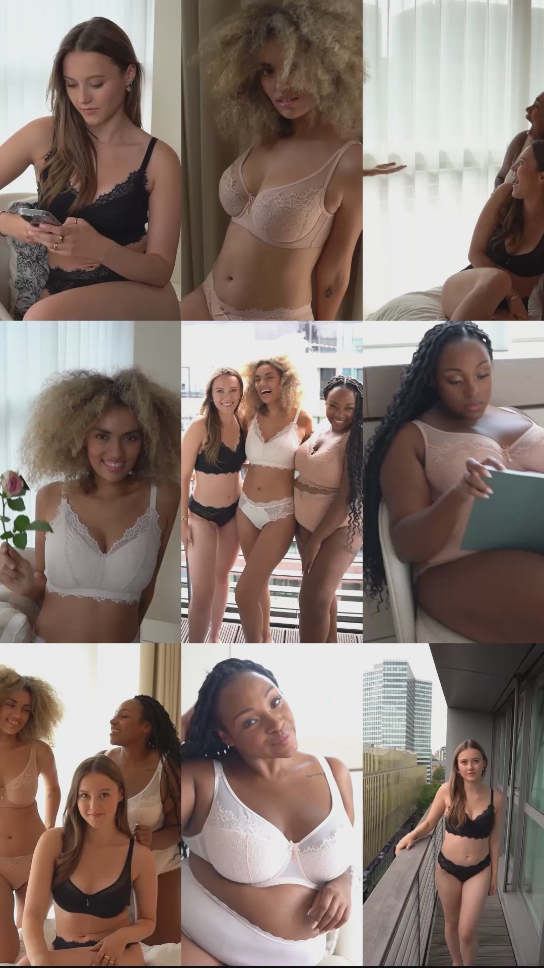 Produktvorstellung durch Models in den Produkten der Produkt Reihe "Sensla" in unterschiedlichen Schnitten und Farben.