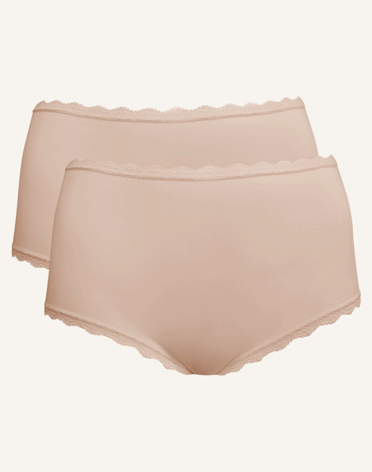High-Panty-Set 2x "Basic" cappuccino