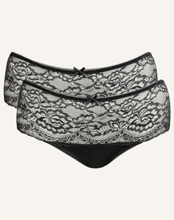 High-Panty-Set 2x "Lace Basic" black