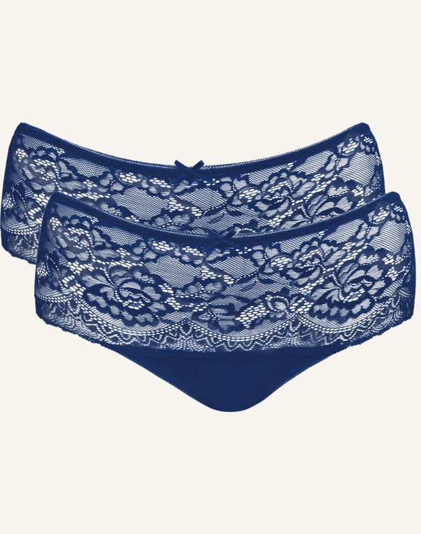 High Panty Set 2x Lace Basic marine