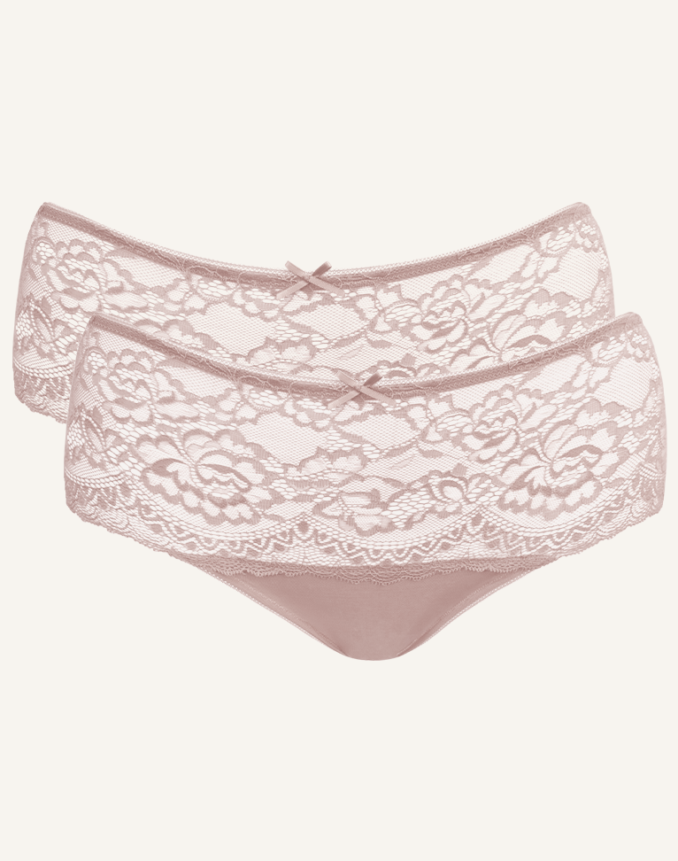 High-Panty-Set 2x "Lace Basic" rose