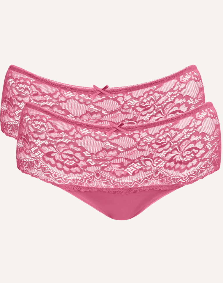 High-Panty-Set 2x "Lace Basic" roseberry