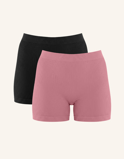 High-Waist Shorts Set 2x Freeda Black/Mauve