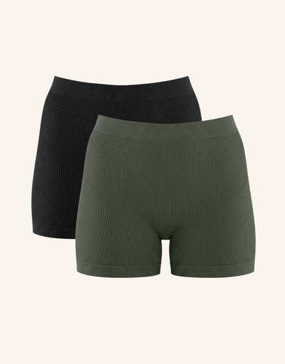 High-Waist Shorts Set 2x Freeda Black/Olive