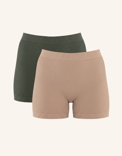 High-Waist Shorts Set 2x Freeda Olive/Taupe
