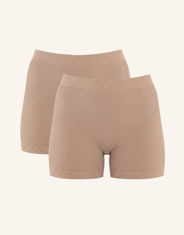 High-Waist Shorts Set 2x Freeda Taupe