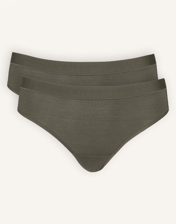 Thong Set 2x Cozy Basic Olive