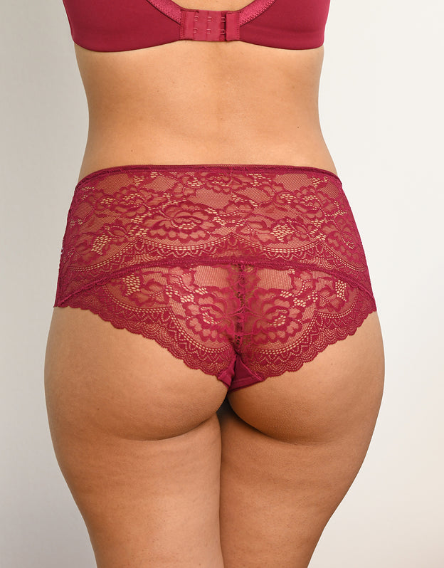 High-Panty "Lace Basic" bordeaux