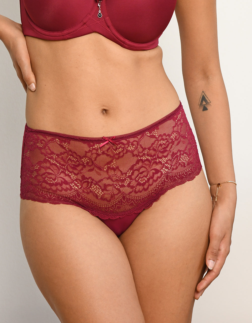 High-Panty-Set 2x "Lace Basic" bordeaux