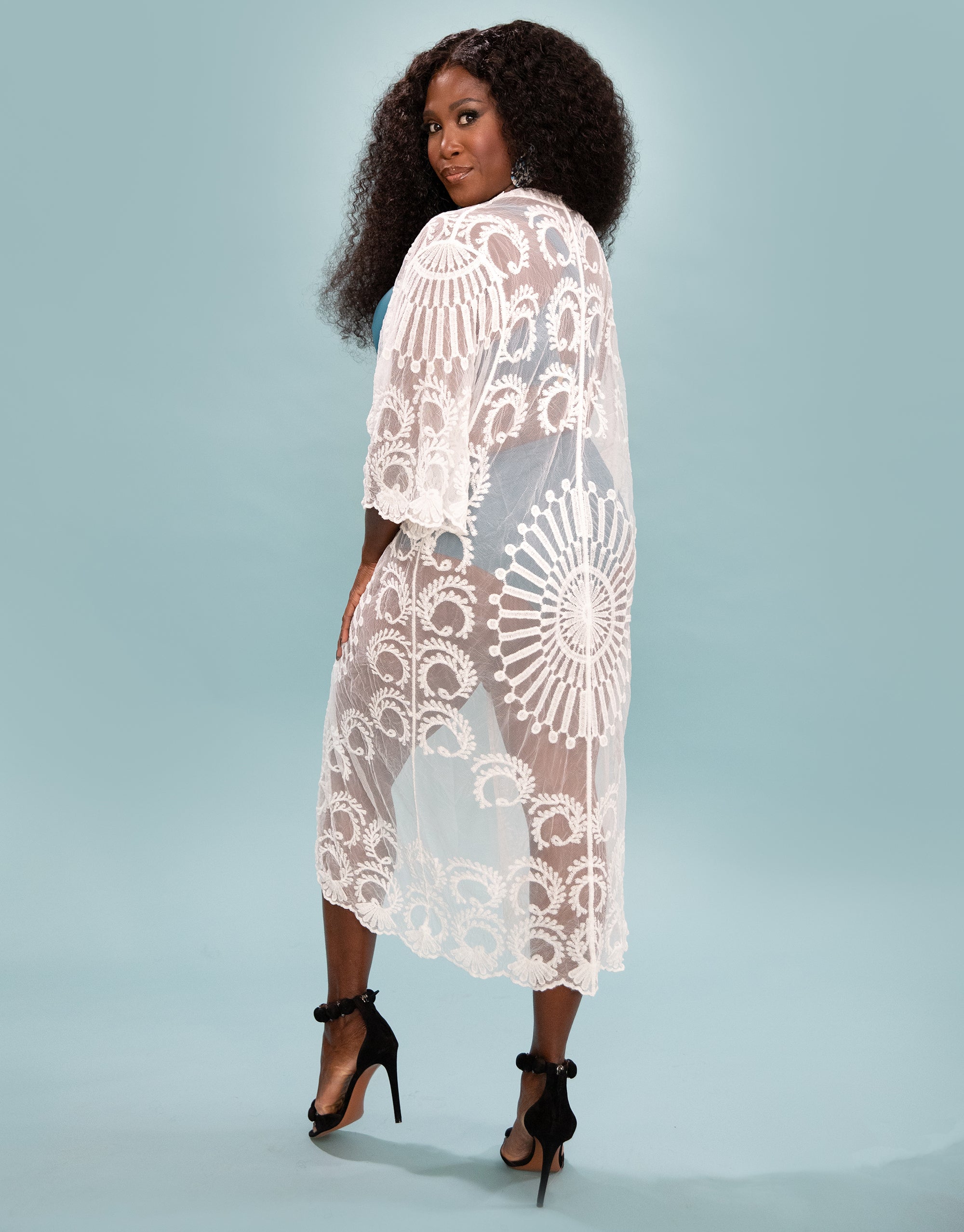 Beach-Kimono "Mambo" long ivory