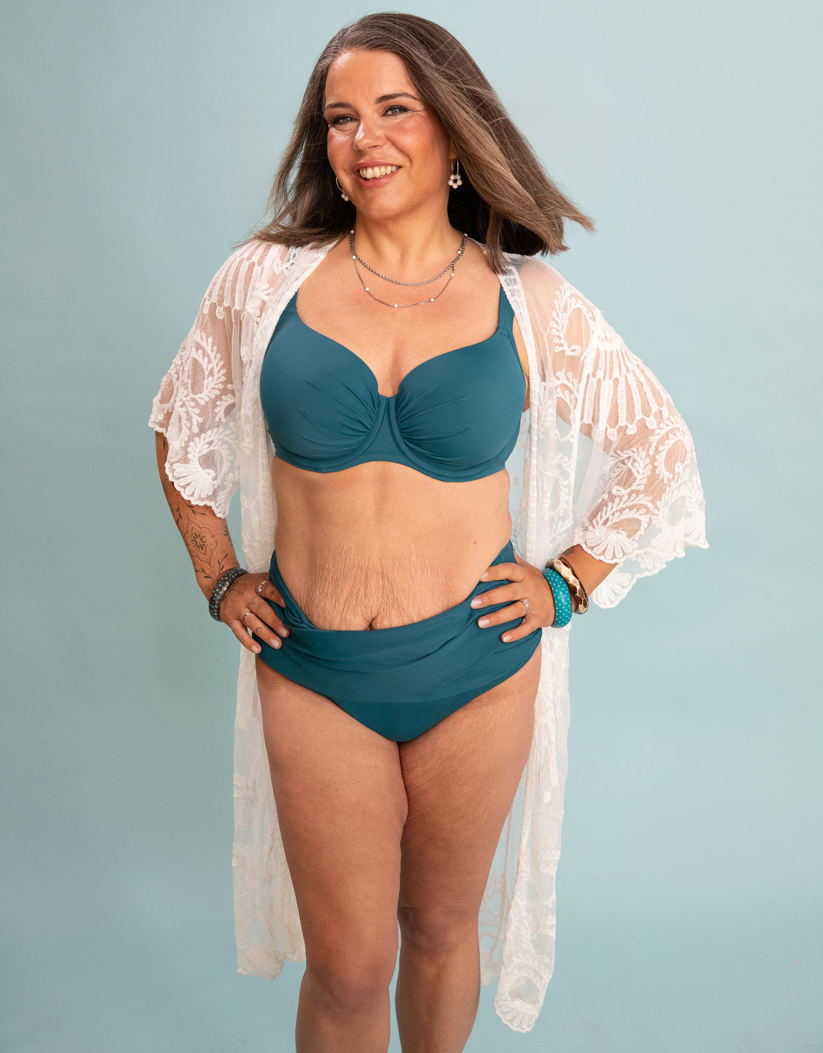 Beach Kimono Mambo Long Ivory