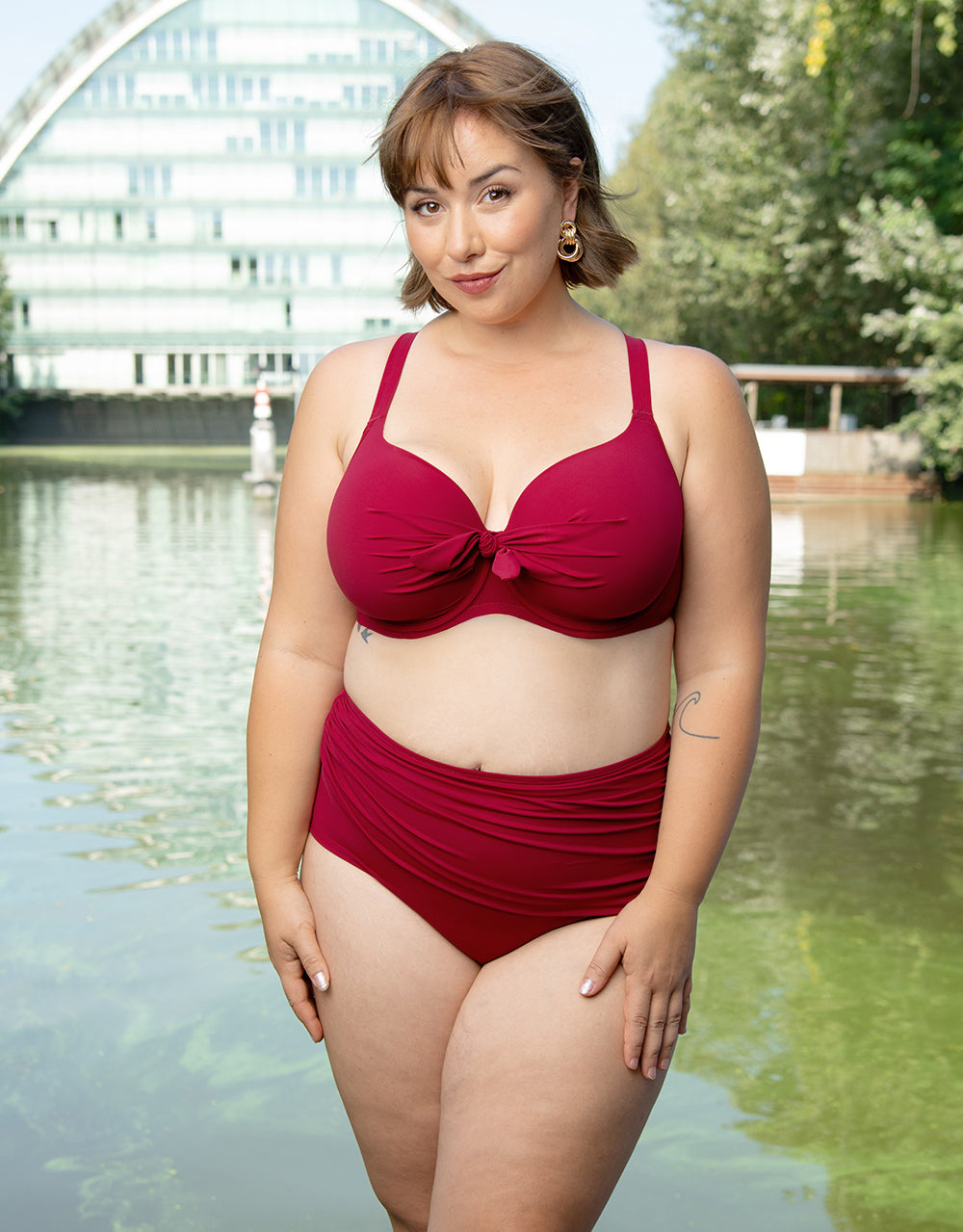 Bikini-High-Waist-Panty "Valencia" cherry