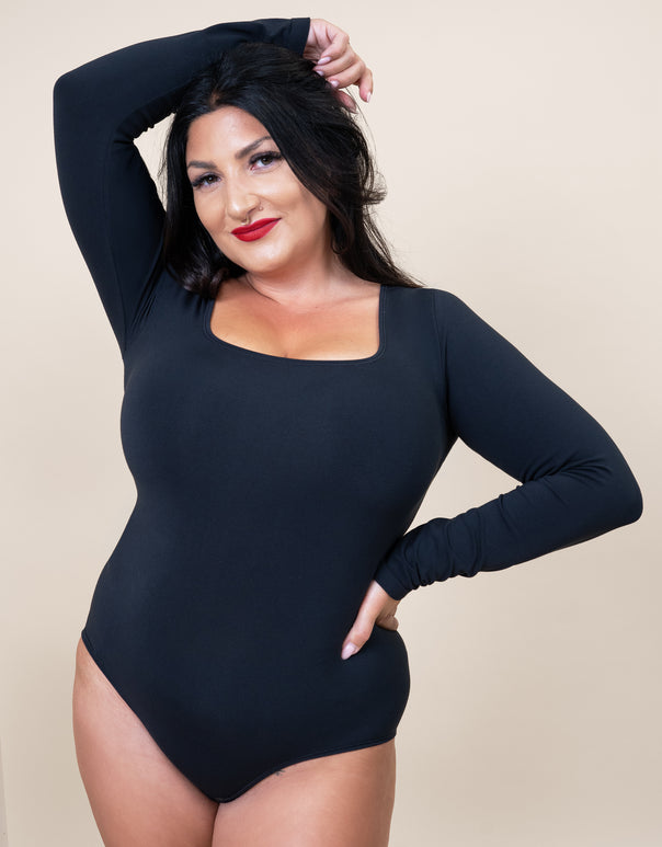 Bodysuit Cozy Long Black
