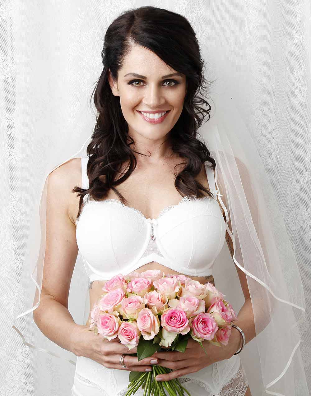 Strumpfhalter "Diamond" ivory