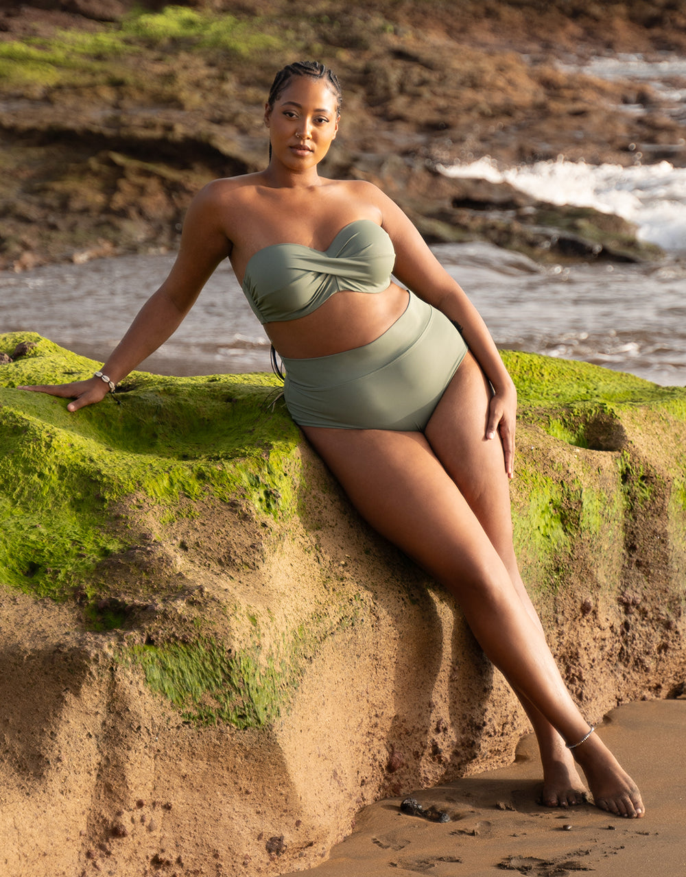 Fold-Over-Bikini-High-Panty "Monaco" khaki