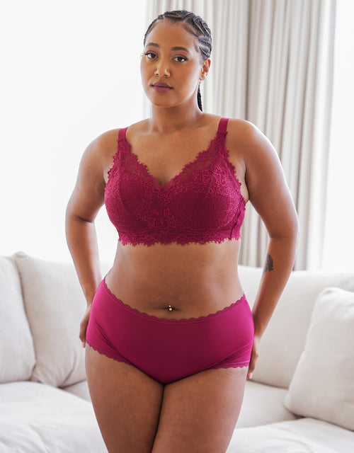 High-Panty-Set 2x "Basic" bordeaux