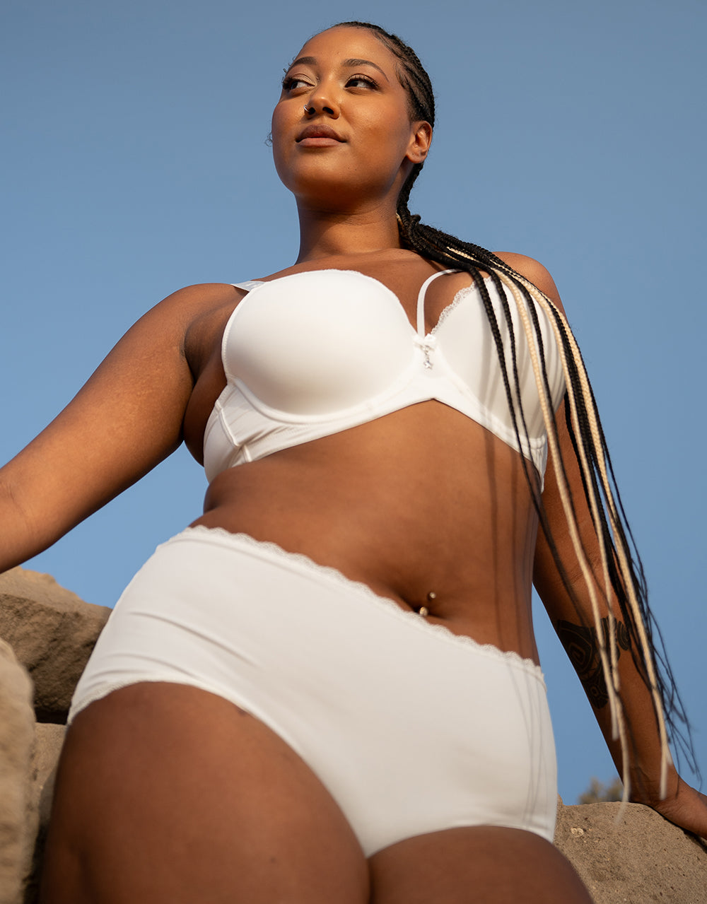 High-Panty-Set 2x "Basic" ivory