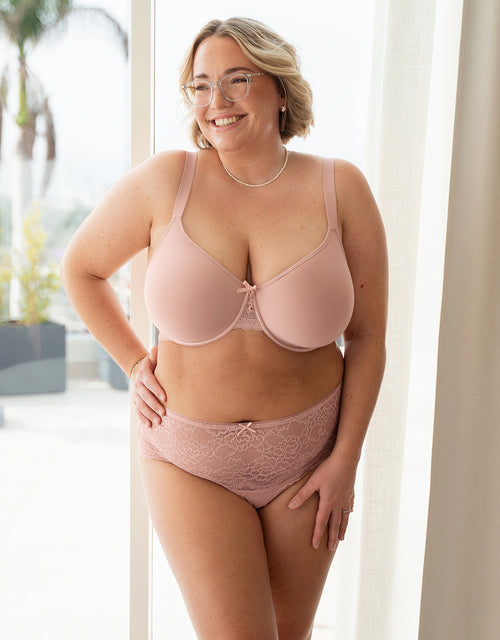 High-Panty-Set 2x "Lace Basic" rose