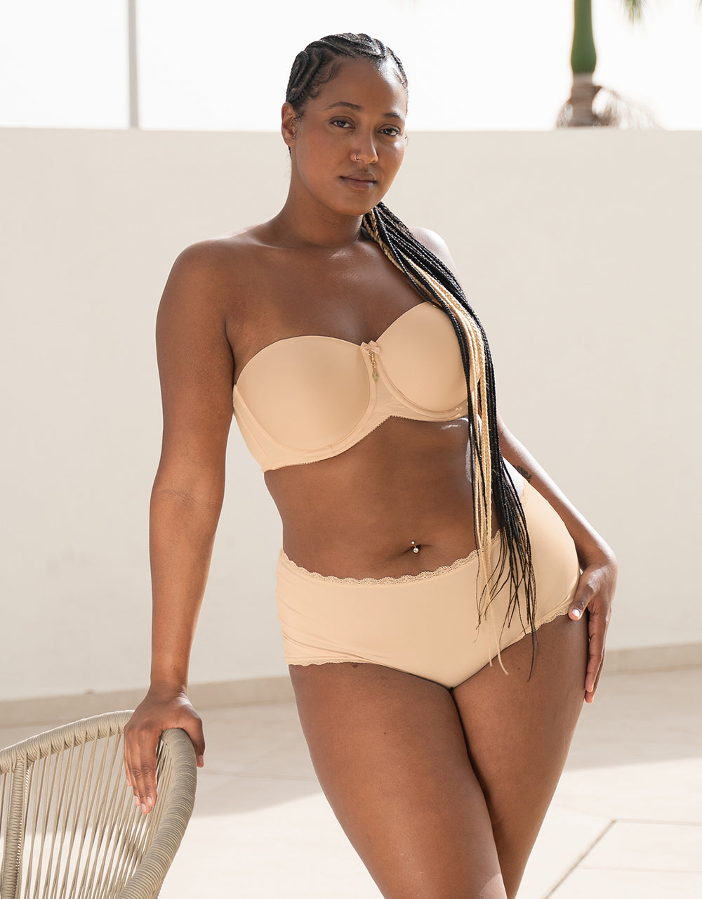 High-Panty-Set 2x "Basic" pale