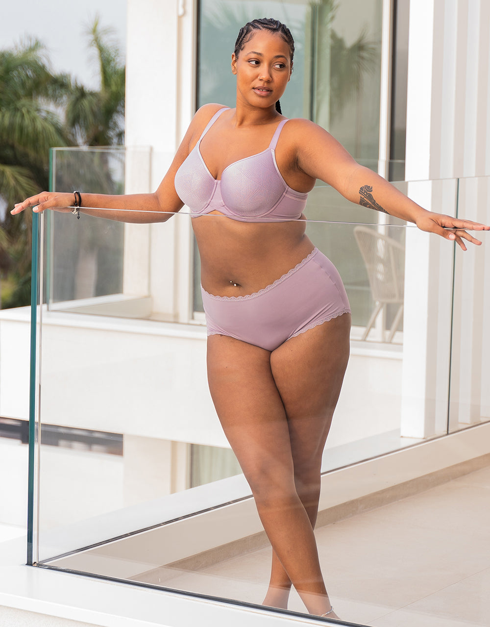 High-Panty "Basic" violet-grey