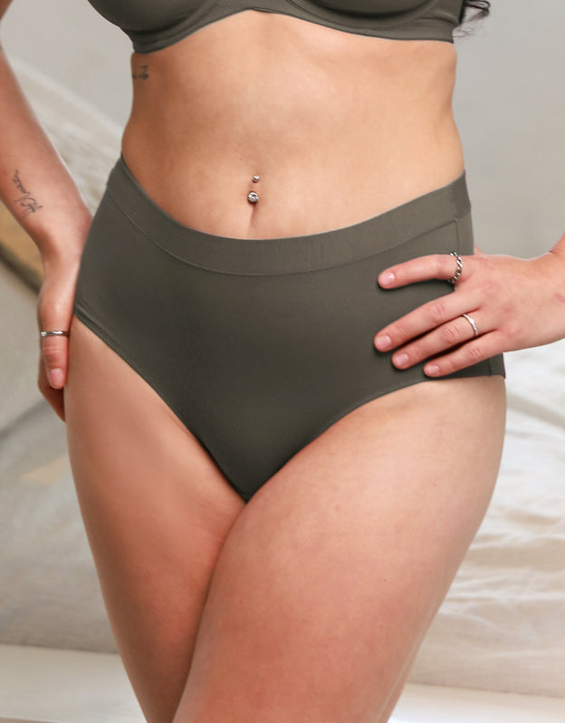 High Panty Set 2x Cozy Basic Olive