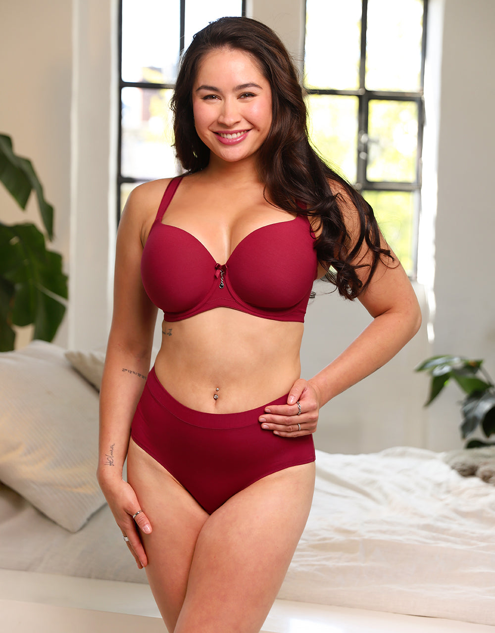 High-Panty "Cozy Basic" bordeaux