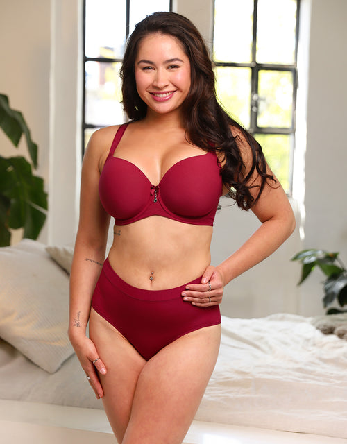 High-Panty-Set 2x "Cozy Basic" bordeaux