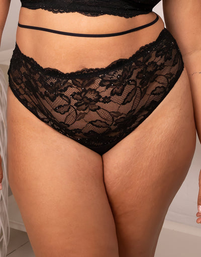 High Thong Elva Glam Black