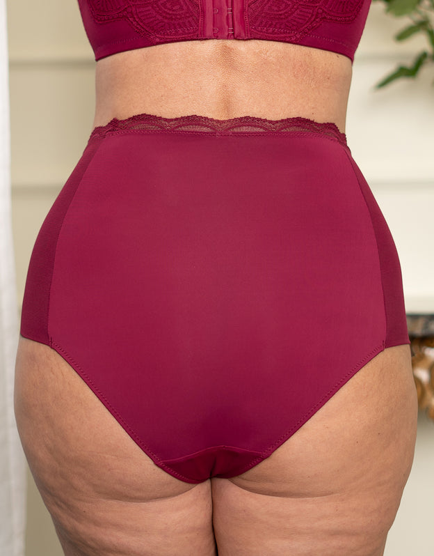 High-Waist-Panty "Clara" bordeaux
