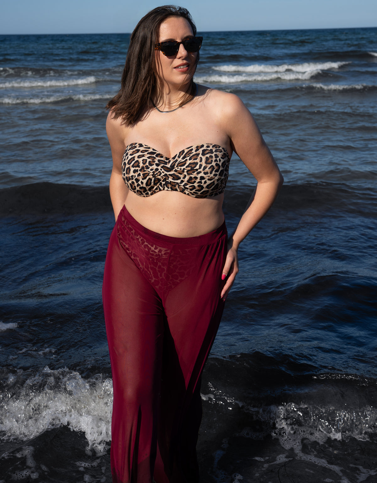 Hose "Sheer" transparent bordeaux