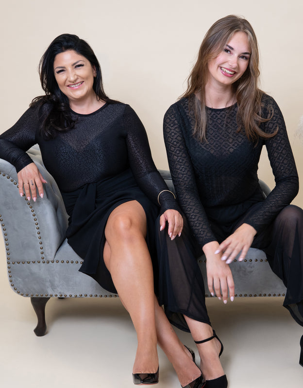 Long-Sleeve Top Set 2x Geo/Leo Black