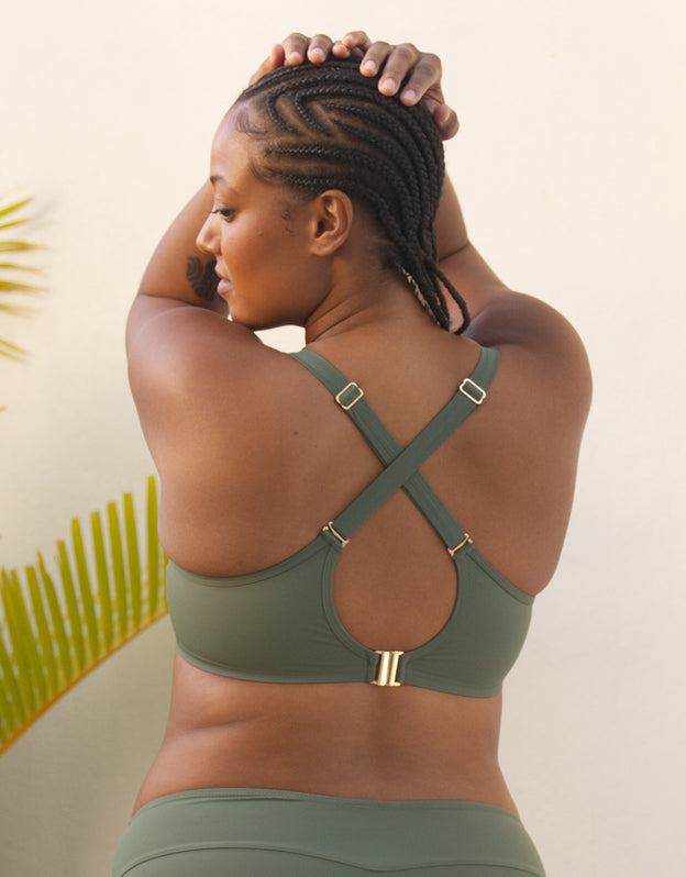 Schalen-Bikini-Top "Valencia" olive