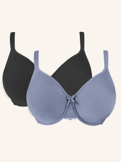 Bra Set 2x Lucy Black/Bluegrey