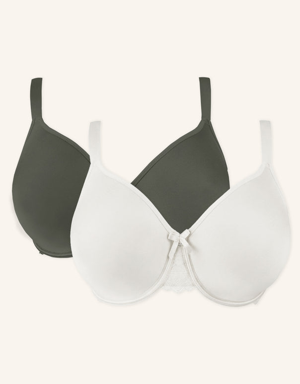 Bra Set 2x Lucy Olive/Ivory