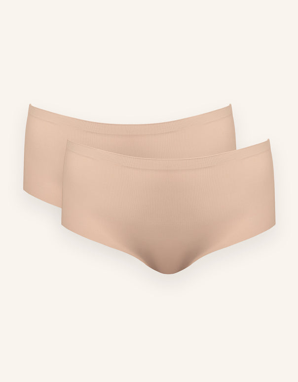 High-Panty-Set 2x "Invisible Basic" cappuccino