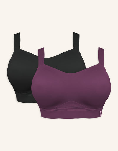 Sports Bra Set 2x Jive Black/Cassis