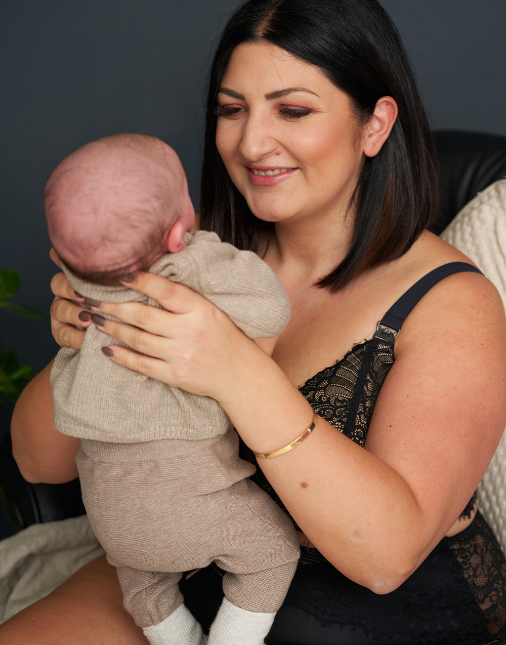 High-Waist-Panty "Sophia" black/beige