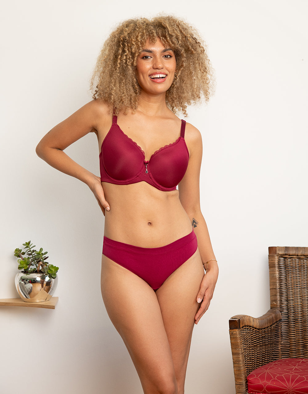 String-Set 2x "Cotton Basic" bordeaux